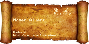 Moser Albert névjegykártya